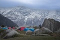 Camping and tenting in triund Royalty Free Stock Photo