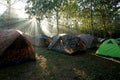 Camping tents at a camp site Royalty Free Stock Photo