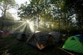 Camping tents at a camp site Royalty Free Stock Photo