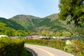 Camping Tents in Fuji-Hakone-Izu National Park. Lake Tanuki Campground in Fujinomiya City, Shizuoka Prefecture, Japan Royalty Free Stock Photo