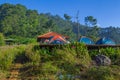 Camping Tents and The mist at sunrise time at Doi Luang Chiang Dao at Doi Mae Ta man ,Chiang Mai ,Thailand