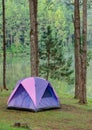 Camping tents near lake Royalty Free Stock Photo