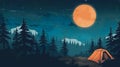 Camping themed background with empty copy space for text, Generative AI Royalty Free Stock Photo