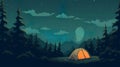 Camping themed background with empty copy space for text, Generative AI