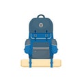 Camping, tourist backpack. Tourist retro backpack. Vector illustration.