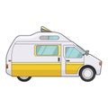 Camping trailer icon, summer transportation for recreation