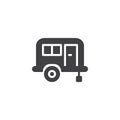 Camping trailer icon vector