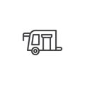 Camping trailer outline icon Royalty Free Stock Photo