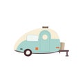 Camping trailer for travel - color icon illustration Royalty Free Stock Photo