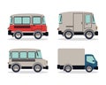 Camping trailer and truck vehicles vector design