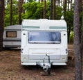 Camping trailers in the forest