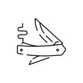 Camping, travel and picnic equipment icon. Vector autumn or summer hiking, wilderness, adventure icon. Pocketknife Royalty Free Stock Photo