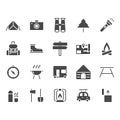 Camping and travel related icon set