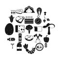 Camping trip icons set, simple style Royalty Free Stock Photo