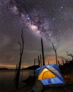 Camping under the clear milky way