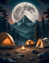 Camping under Descending Moon, Generative AI