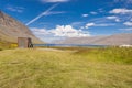 Camping under Dynjandi waterfall - Iceland. Royalty Free Stock Photo