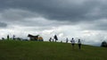 Camping under rain clouds