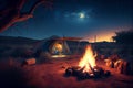 Camping under the stars, concept of Night Sky.generative ai