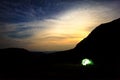 Camping under stars in mountains Royalty Free Stock Photo