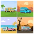 Camping Vacation 2x2 design concept Royalty Free Stock Photo
