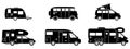 Camping - Various Campers in Black - Icons