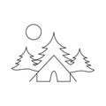 Camping vector icon. hike illustration sign. tourism symbol or logo. Royalty Free Stock Photo