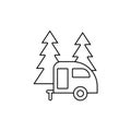 Camping vector icon. hike illustration sign. tourism symbol or logo. Royalty Free Stock Photo