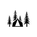 Camping vector icon set. hike illustration sign collection. tourism symbol or logo.