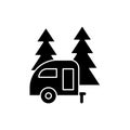Camping vector icon set. hike illustration sign collection. tourism symbol or logo.