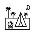 Camping vector, Summer Holiday related line icon Royalty Free Stock Photo