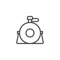 Camping water flask line icon