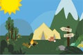 Camping Into The Wild Background Vector Illustration Royalty Free Stock Photo