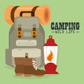 Camping wild life with equipment