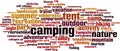 Camping word cloud Royalty Free Stock Photo