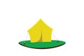 Camping Yellow Tent Vector Illustration