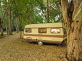 campinng tent forest caravan trailer