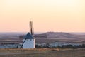 Campo de Criptana windmill landscape at sunset in La Mancha Royalty Free Stock Photo
