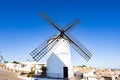 Campo de Criptana windmill standing over La Mancha town Royalty Free Stock Photo