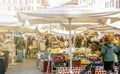 Campo de Fiori historic food market in Rome Royalty Free Stock Photo