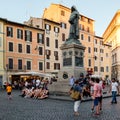 Campo dei Fiori at sunset, a historic square in central Rome Royalty Free Stock Photo