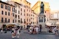 Campo dei Fiori at sunset, a historic square in central Rome Royalty Free Stock Photo