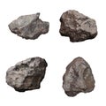 Set of Campo Del Cielo Meteorites. Iron Meteorite isolated on white background.