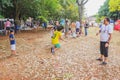 Kids playing, jumping rope like the old days Royalty Free Stock Photo