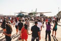 People at the military air base to visit the Portoes Abertos Ala Royalty Free Stock Photo