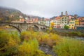 View of the village of Campo Ligure in the inland of Genoa, Italy