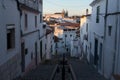 Street of the fortificated village of Campo Maior in Alentejo Region of Portugal with its