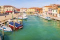 Campo San Donato from the bridge crossing the canal in Murano in Venice in Veneto, Italy Royalty Free Stock Photo