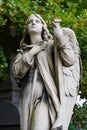 Campo Santo, Sint-Amandsberg, Belgium: angelic angel with wings on historic cemetery