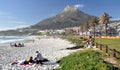 Camps Bay beach and Lions Head Mountain Royalty Free Stock Photo